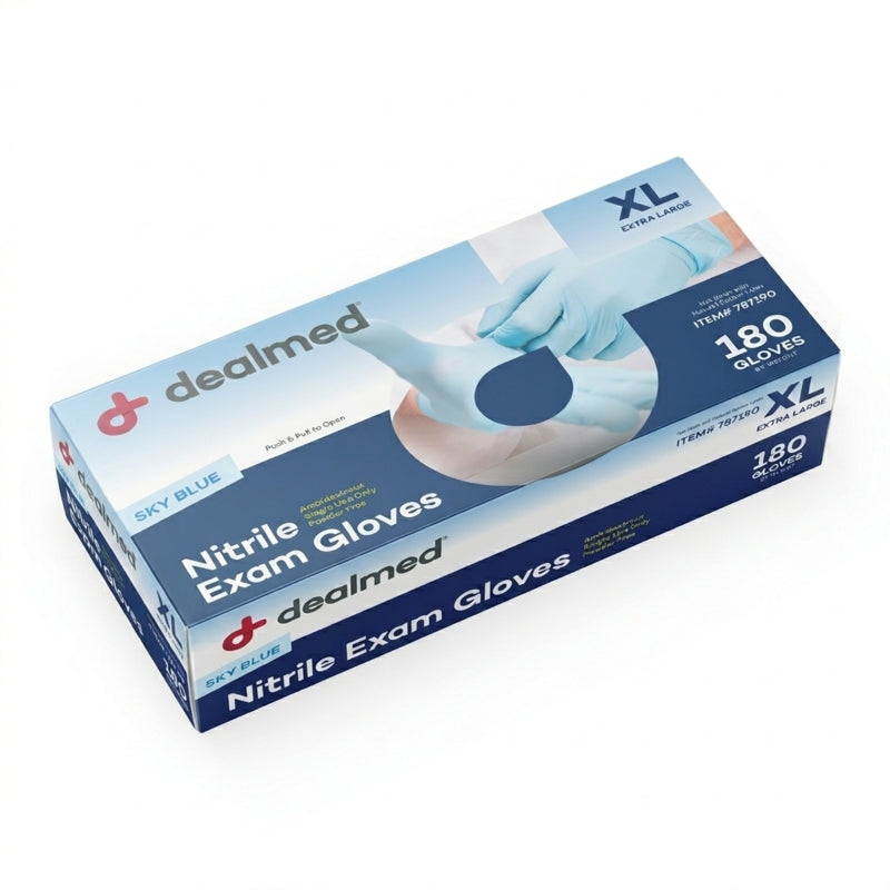 Sky Blue Nitrile Exam Gloves - 200s Count