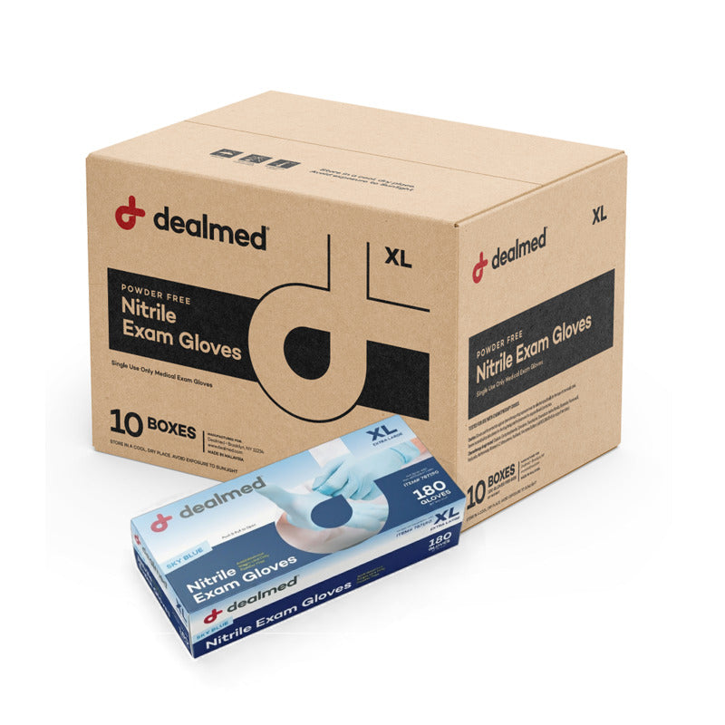 Sky Blue Nitrile Exam Gloves - 200s Count