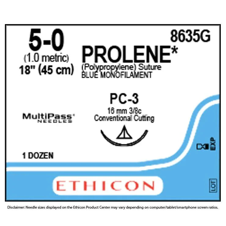 PC-3 Prolene Suture with Blue Monofilament