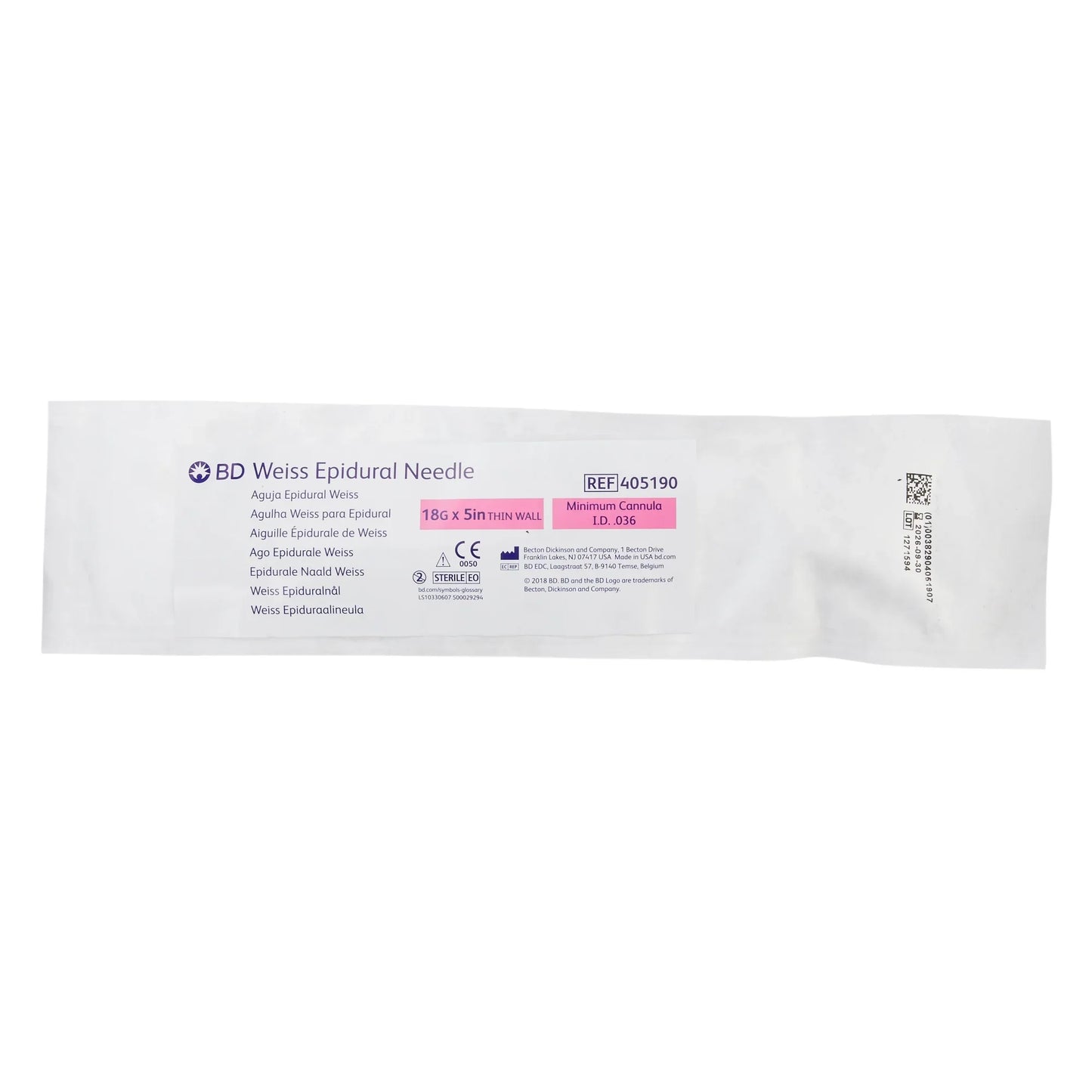 Weiss Epidural Needle with Fixed Wings