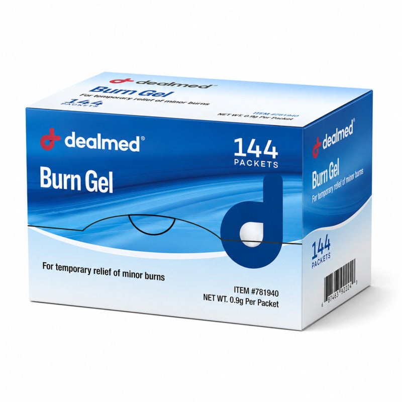 First Aid Burn Gel 0.9g Packets for Minor Burns, Cuts, and Scrapes
