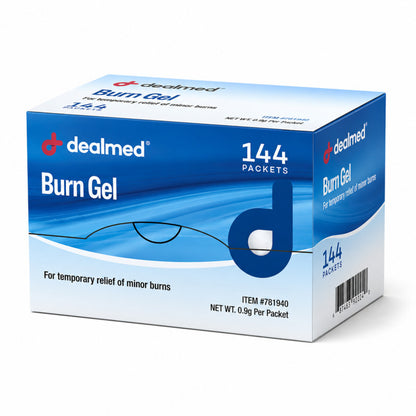 First Aid Burn Gel 0.9g Packets for Minor Burns, Cuts, and Scrapes
