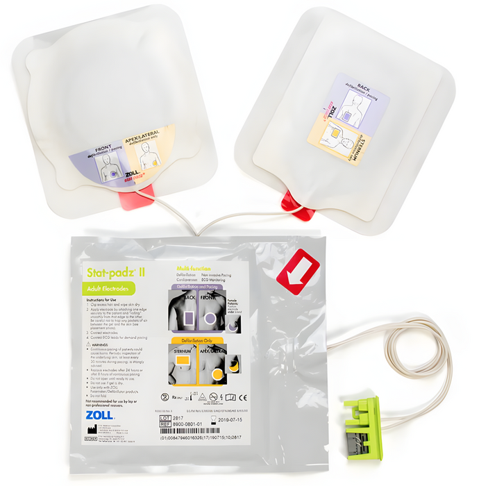 ZOLL AED Plus-Compatible Stat Padz II: Quick-Setup Adult Electrode Pads for Emergency Readiness