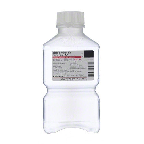 Sterile Water in Plastic Irrigation Containers