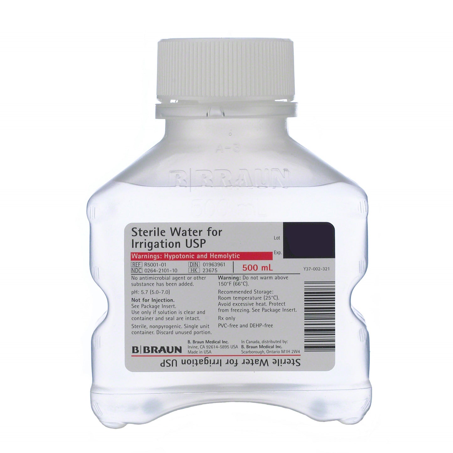 Sterile Water in Plastic Irrigation Containers