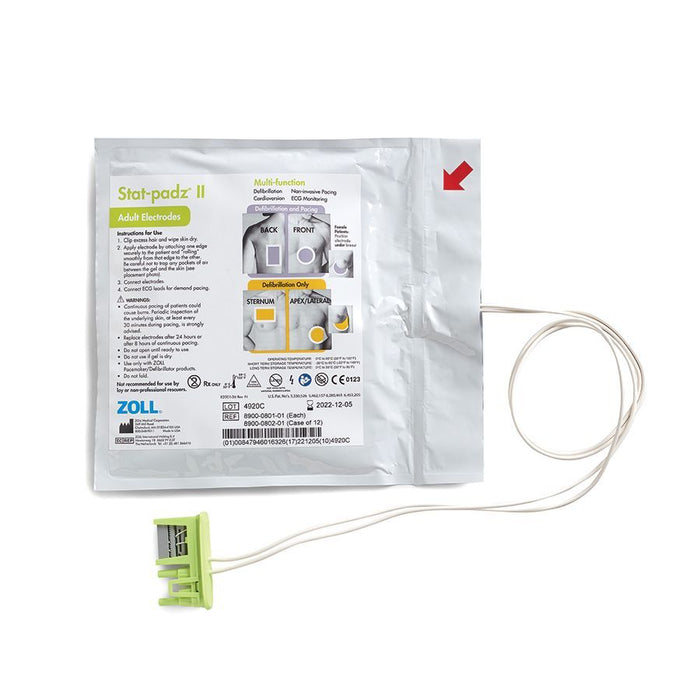 ZOLL AED Plus-Compatible Stat Padz II: Quick-Setup Adult Electrode Pads for Emergency Readiness