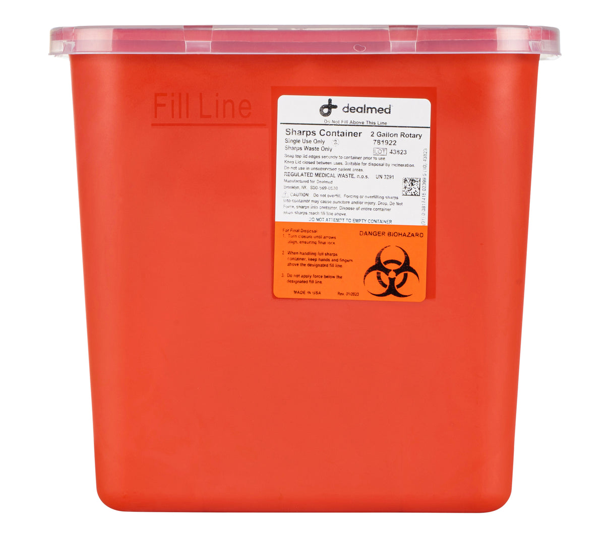Secure Sharps Disposal Container Vibrant Red for Safe Needle Manageme
