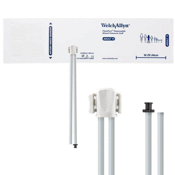 FlexiPort Disposable Adult BP Cuffs with 2 Tubes and Connector