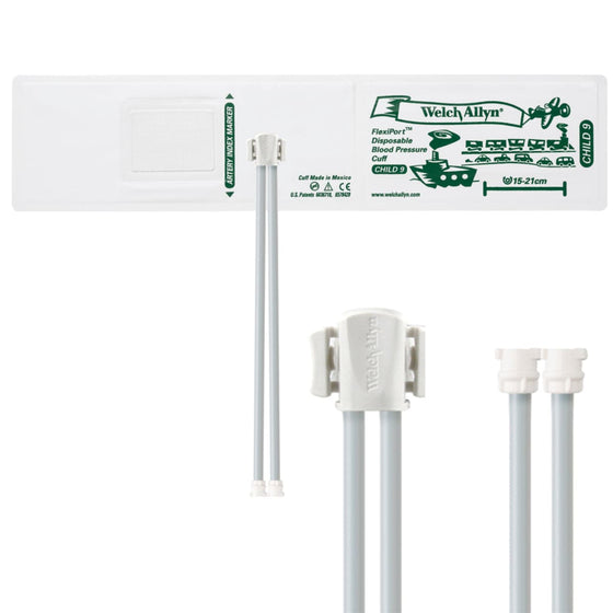 FlexiPort Disposable Pediatric BP Cuffs with 2 Tubes and Connector