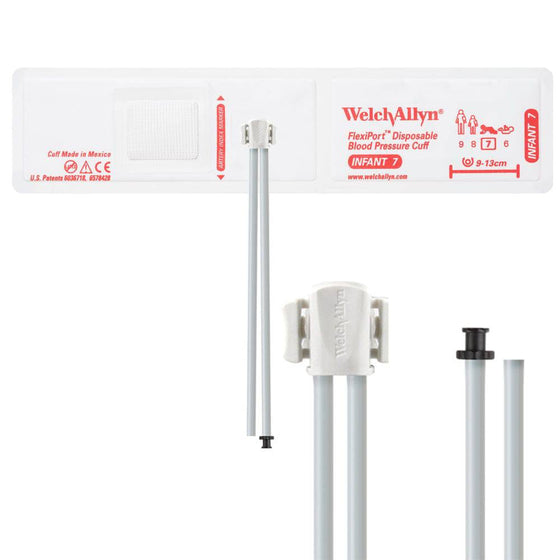 FlexiPort Disposable Pediatric BP Cuffs with 2 Tubes and Connector