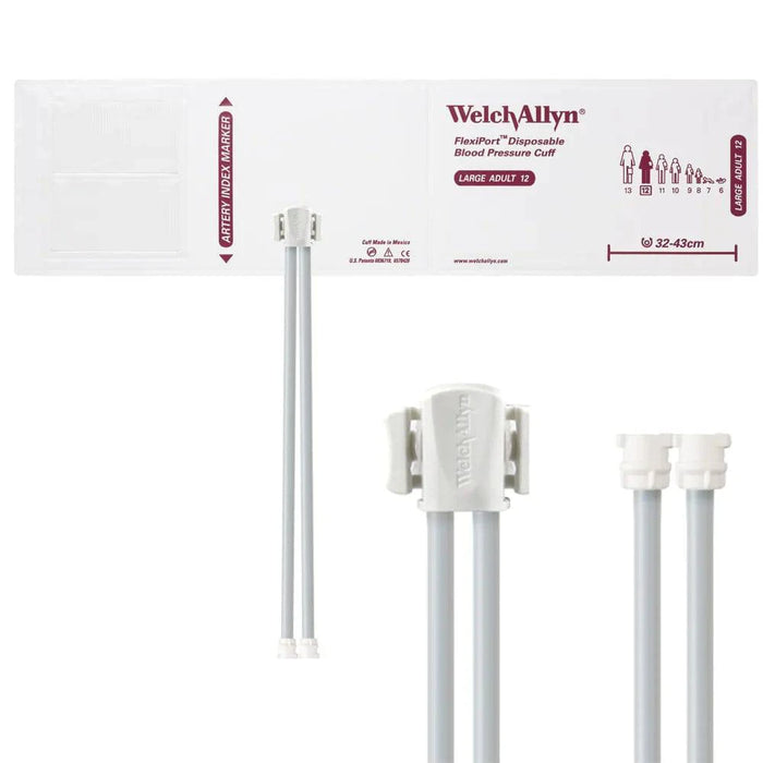 FlexiPort Disposable Adult BP Cuffs with 2 Tubes and Connector