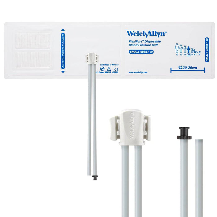 FlexiPort Disposable Adult BP Cuffs with 2 Tubes and Connector