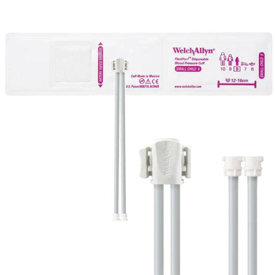 FlexiPort Disposable Pediatric BP Cuffs with 2 Tubes and Connector