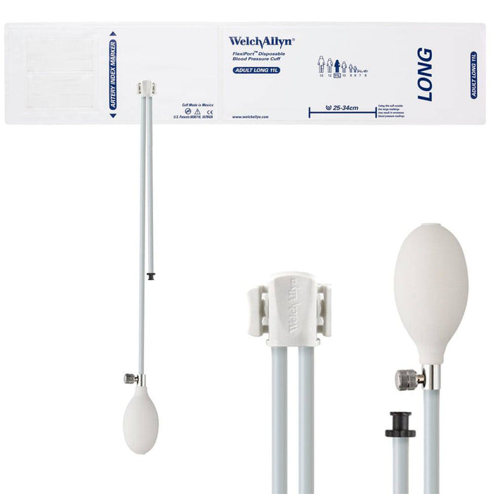 FlexiPort Disposable Adult BP Cuffs with 2 Tubes and Connector