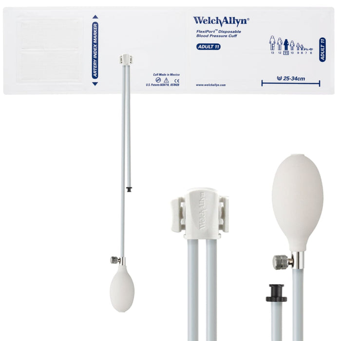 FlexiPort Disposable Adult BP Cuffs with 2 Tubes and Connector