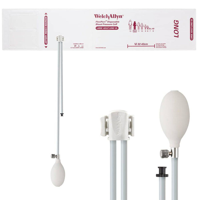 FlexiPort Disposable Adult BP Cuffs with 2 Tubes and Connector