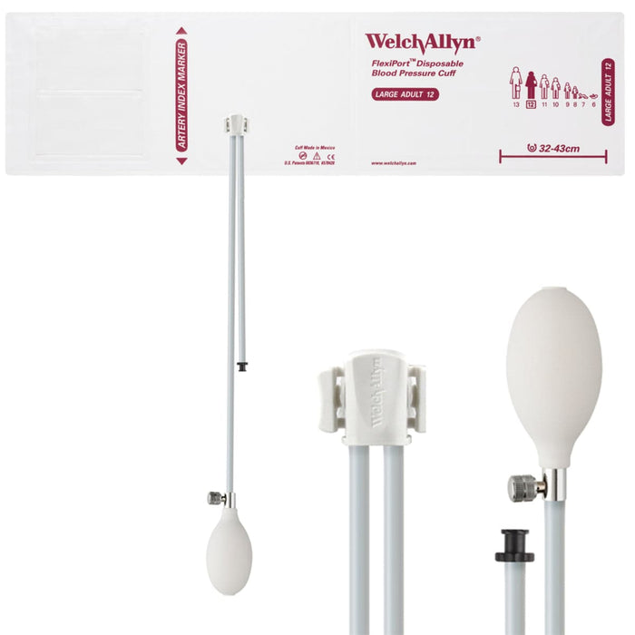 FlexiPort Disposable Adult BP Cuffs with 2 Tubes and Connector