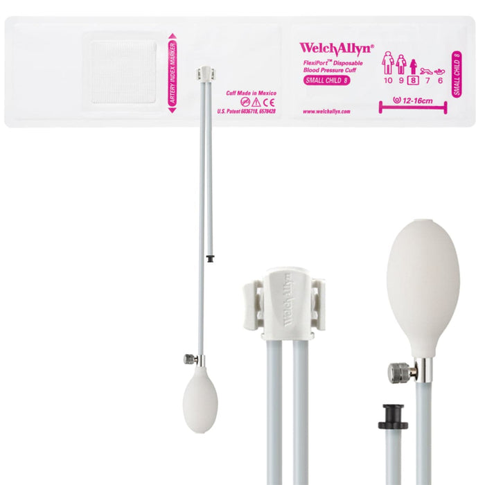 FlexiPort Disposable Pediatric BP Cuffs with 2 Tubes and Connector