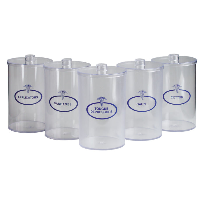 Blue Imprint Plastic Sundry Jars